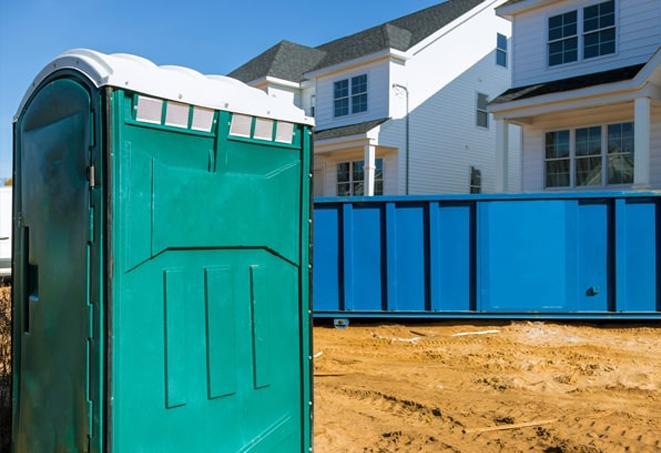 easy to access portable toilets offer convenience for workers at a job site